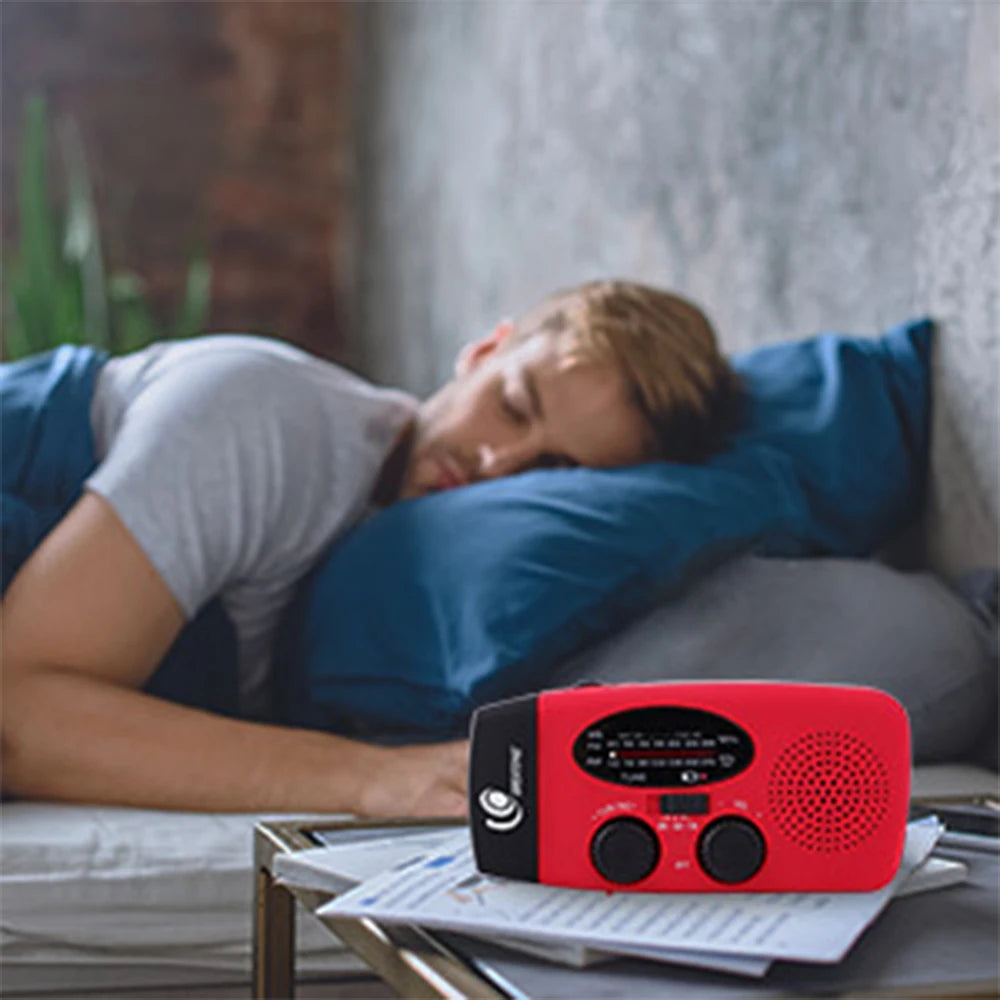 2000mAh Emergency Solar Radio — LED Light, FM/AM, USB Rechargeable Outdoor Survival Radio