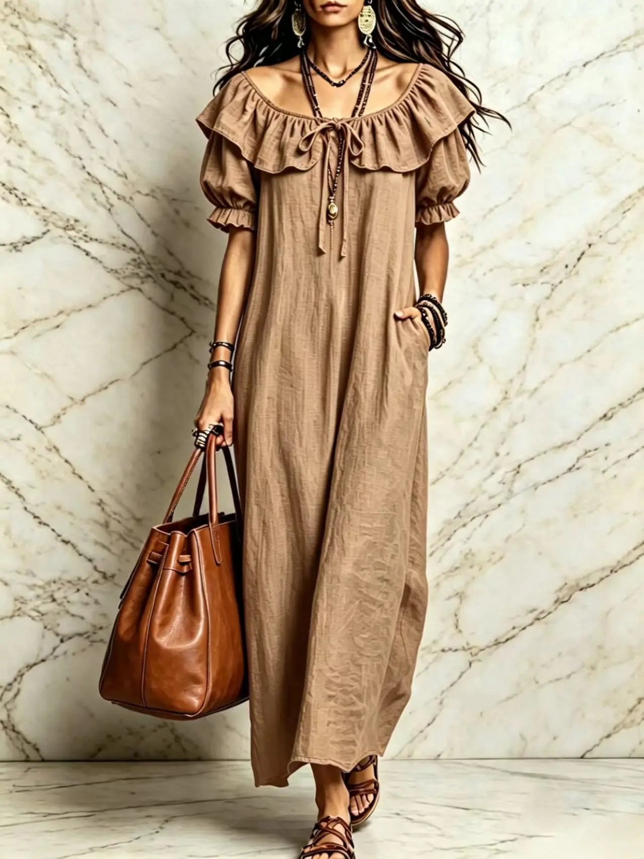 Long Dress Women Dresses Vestidos Y2k Streetwear Round Neck Sleeveless Ruffles Casual Elegant Splice Party Beach Work 2026
