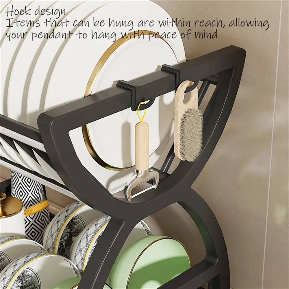Stainless Steel Kitchen Drain Bowl & Dish Storage Rack — Chopstick & Utensil Organizer