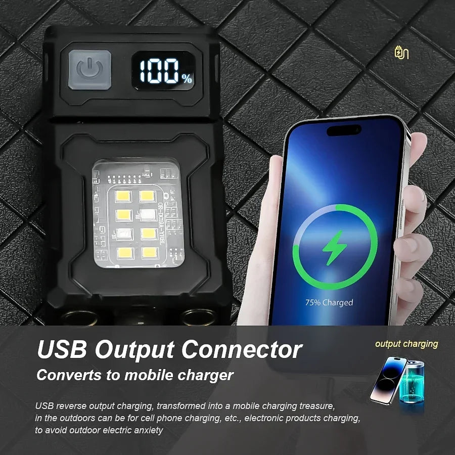 Mini USB Rechargeable LED Flashlight — Magnetic Tail, COB Side Light, Camping Lantern