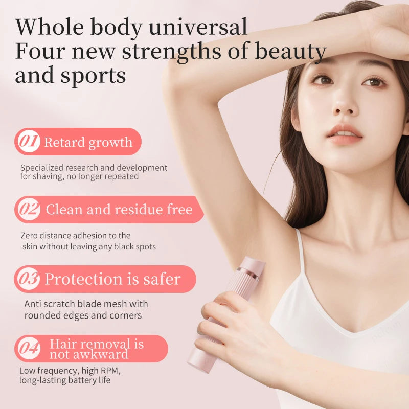 Peicon Women's Dual-Head Electric Epilator & Body Shaver – IPX7 Waterproof, USB Rechargeable