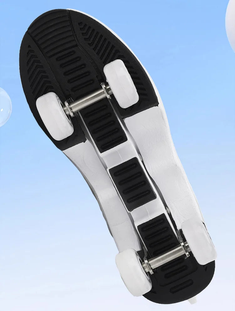 2-in-1 Deform Wheel Roller Skate Shoes – Invisible Removable Pulley, Automatic Walking & Skating Parkour Shoes
