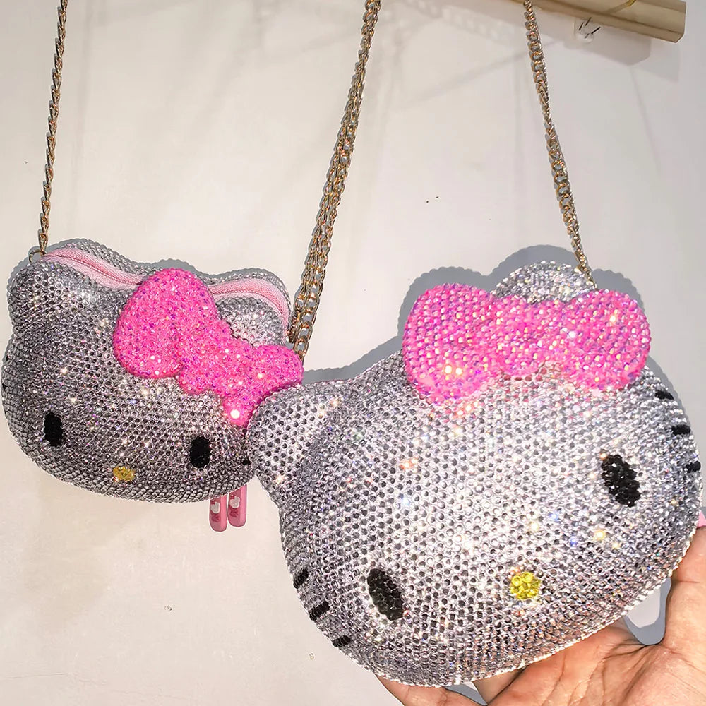 Handmade Rhinestone Crystal Crossbody Bag – Kawaii Kids Girls Luxury Handbag Birthday Gift