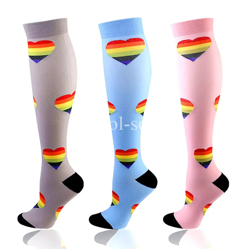 Knee High Compression Socks 20-30mmHg – 3 Pairs for Diabetes, Varicose Veins, Edema, Nurse & Running