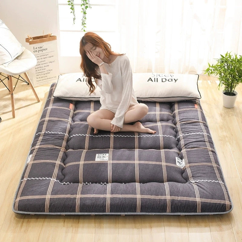 Japanese Style Thick Mattress – Student Dormitory Tatami, Single & Double, Foldable Floor Mattress