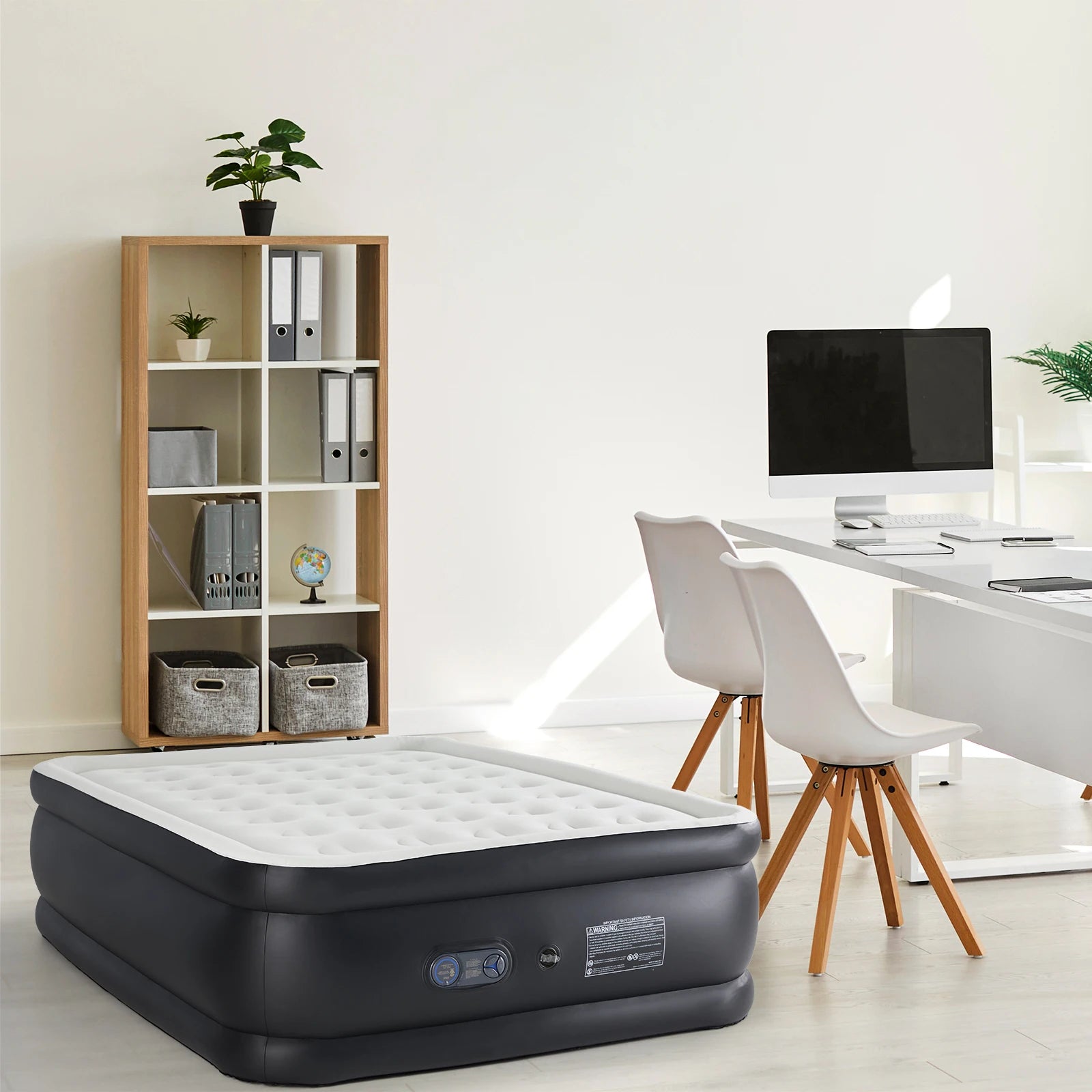 JHK Double-Height Air Mattress – 660 lbs Capacity, Non-Slip Bottom, Queen & Twin, Home & Camping