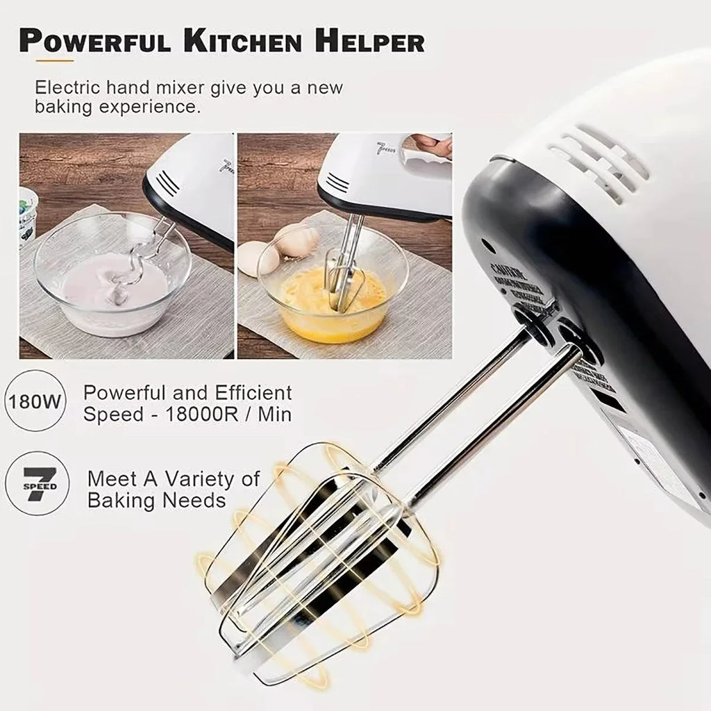 7-Speed Handheld Electric Egg Beater & Cream Mixer – Mini Automatic Kitchen Mixer, EU/US Plug