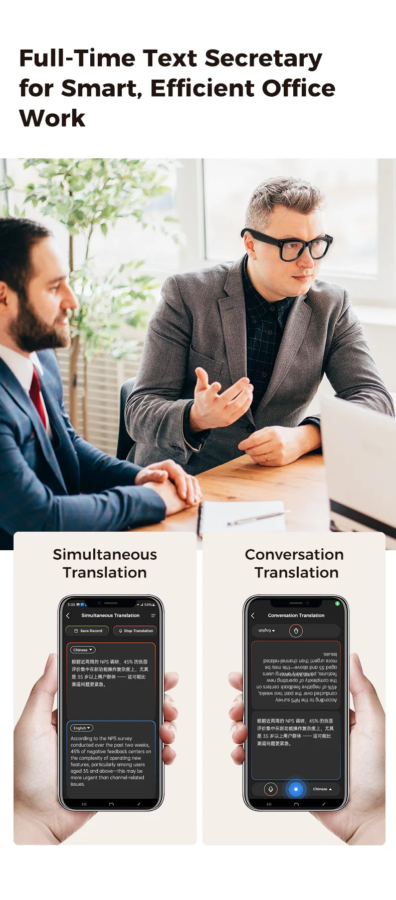 2026 AI Smart Glasses – 4K Camera, 120+ Language Translation, 3600mAh Power Bank, Bluetooth 5.3