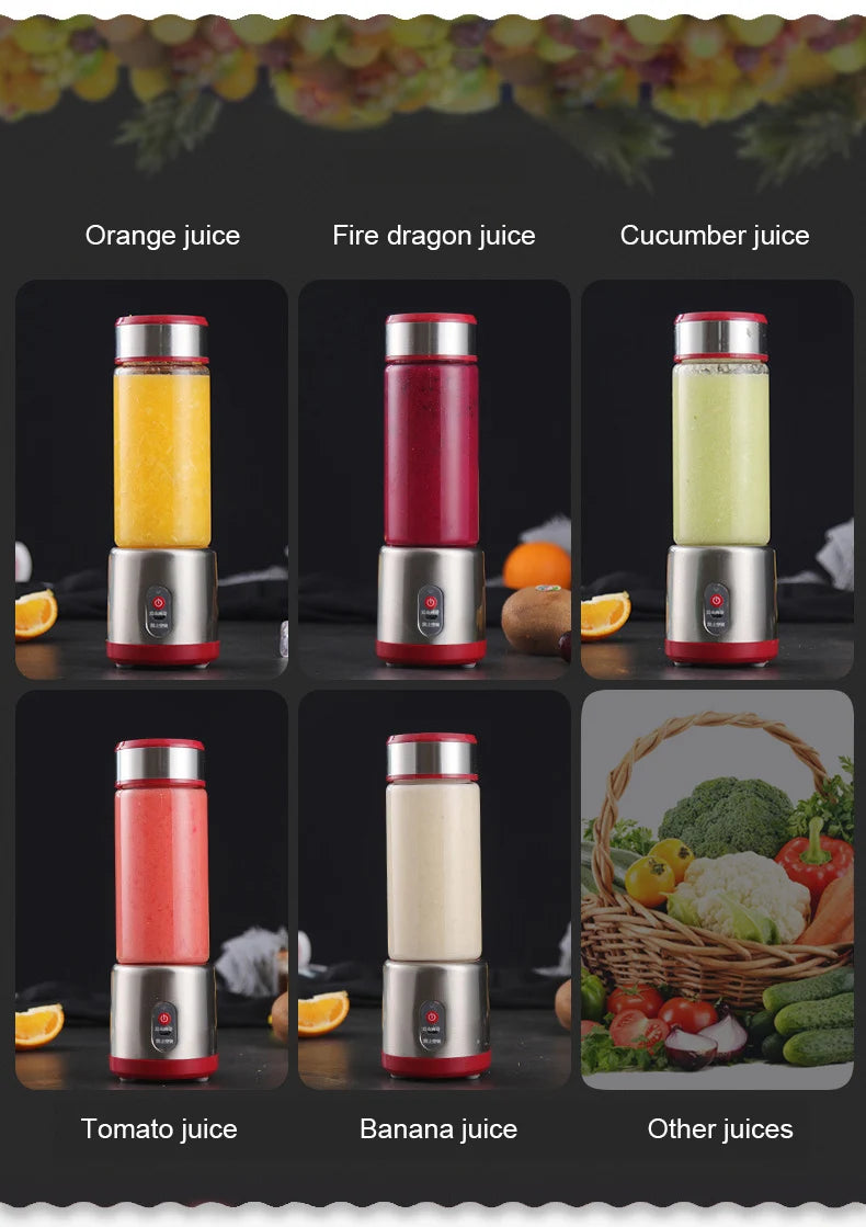 Multifunction Portable USB Rechargeable Blender – Electric Fruit Mixer, Orange Juicer & Milkshake Maker