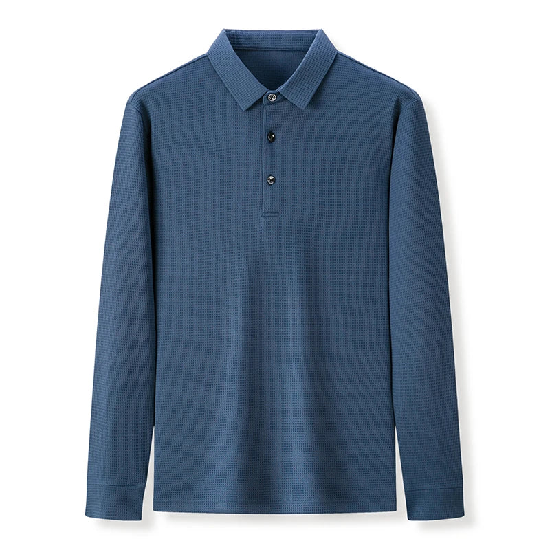 Men's Business Casual Long Sleeve Polo Shirt — Smart Everyday Polo