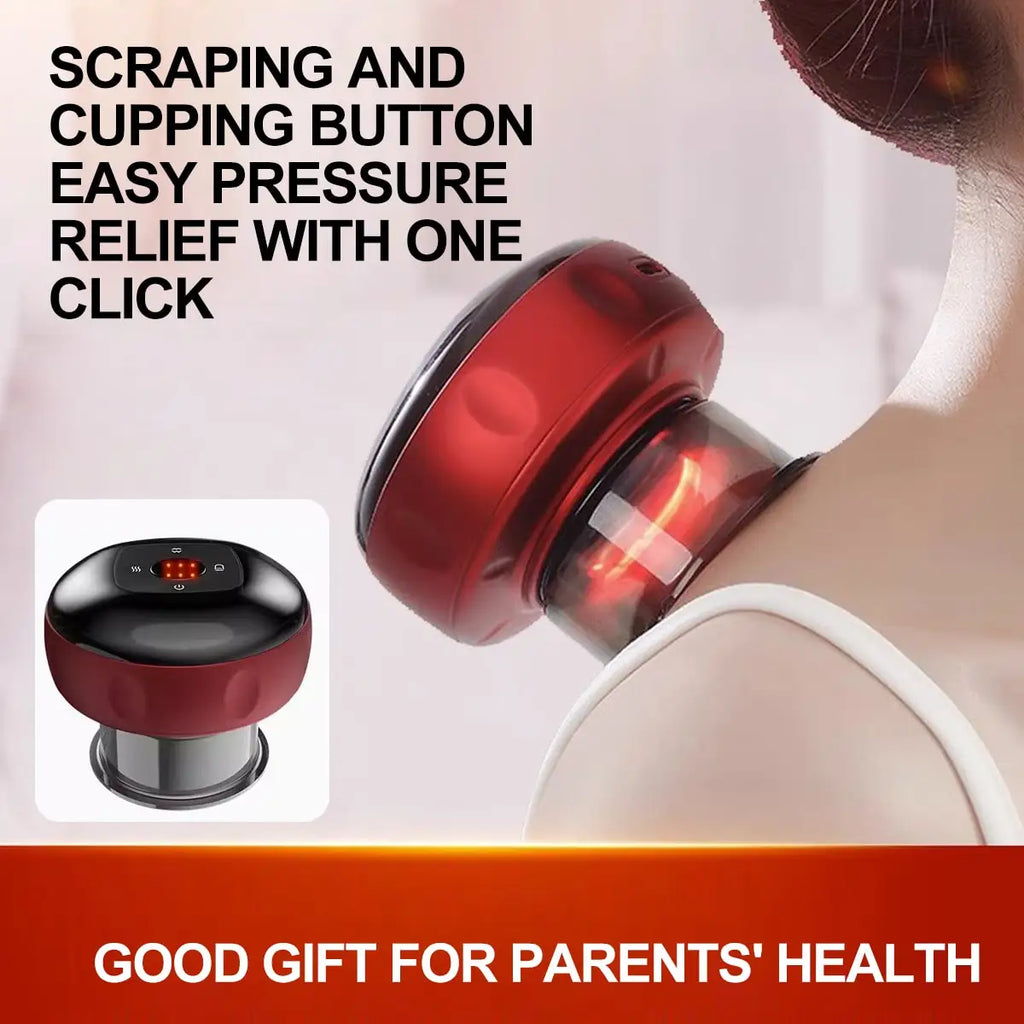 Electric Vacuum Cupping & Scraping Massage Device – Heated Suction Cup Body Treatment