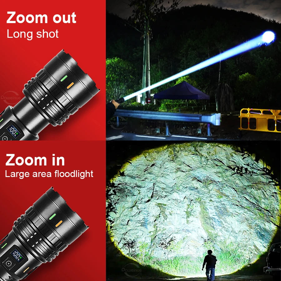 Ultra Bright Long Range LED Tactical Flashlight – Rechargeable Portable Camping Lantern