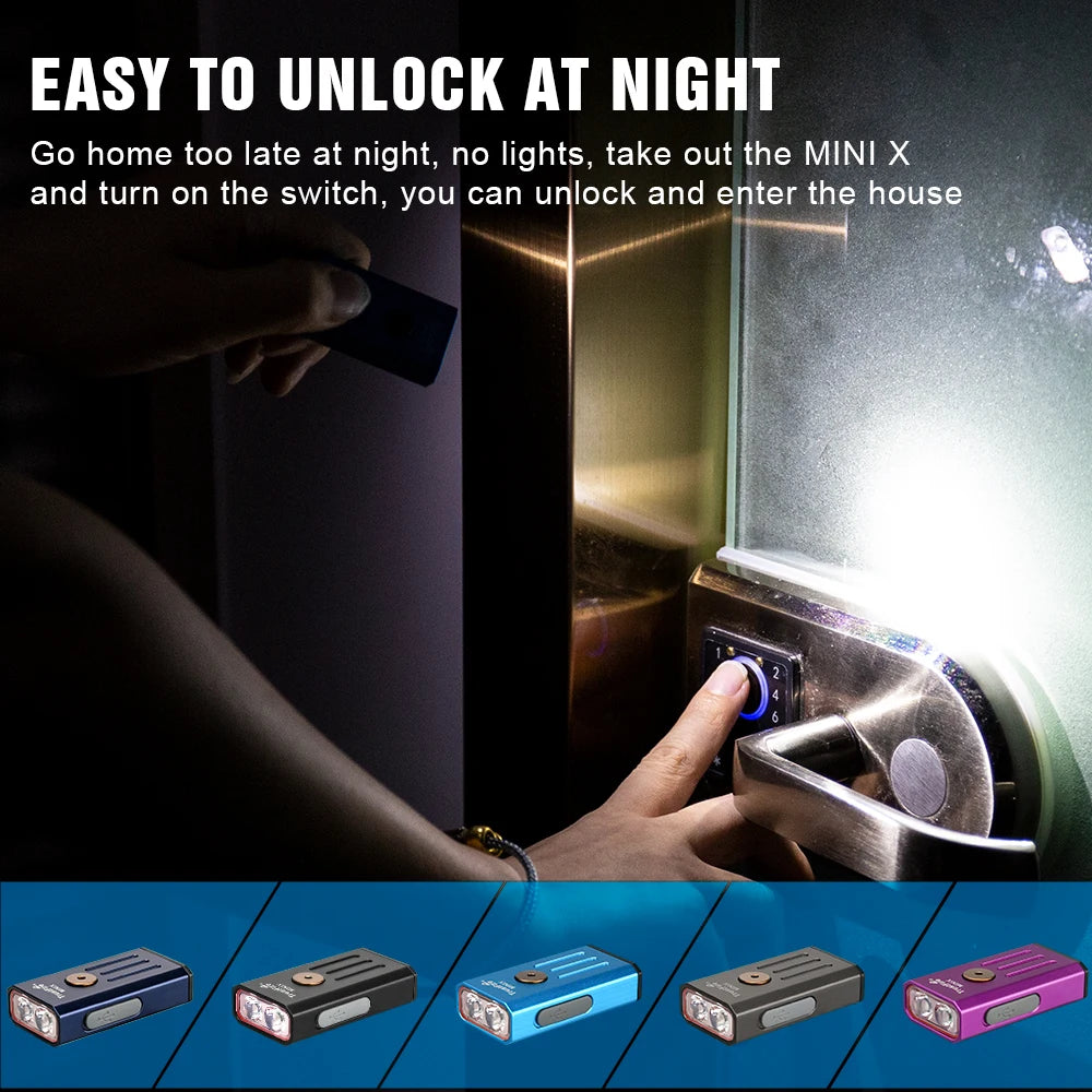 TrustFire MINIX – 320 Lumen Dual-Source Keychain EDC Flashlight, White + UV/Red, Type-C, IP66, Memory Mode
