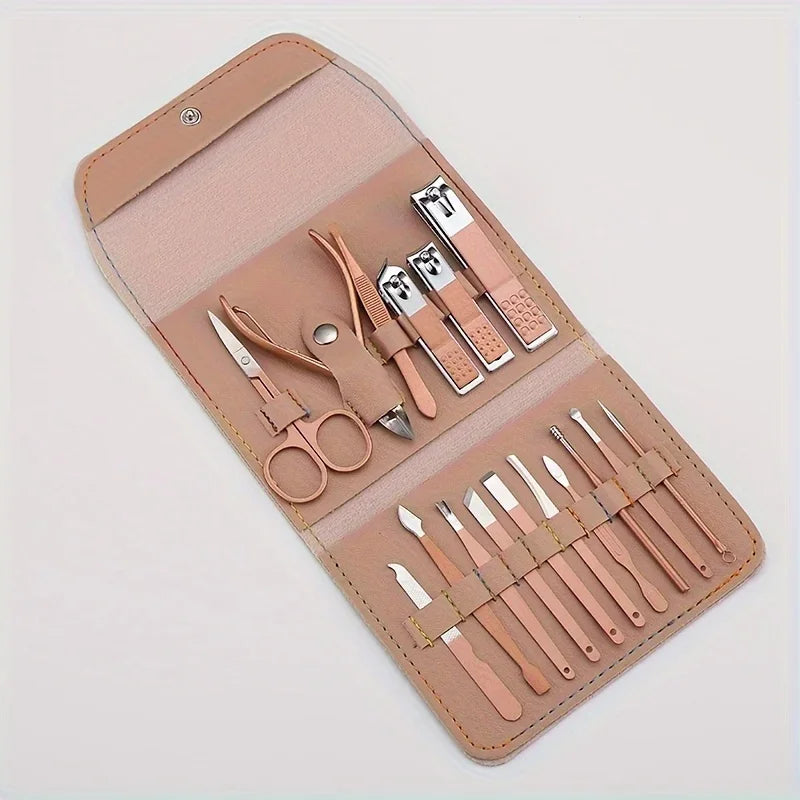 16-Piece Professional Nail Clippers & Cuticle Nippers Set – Manicure & Pedicure Kit with Travel Case