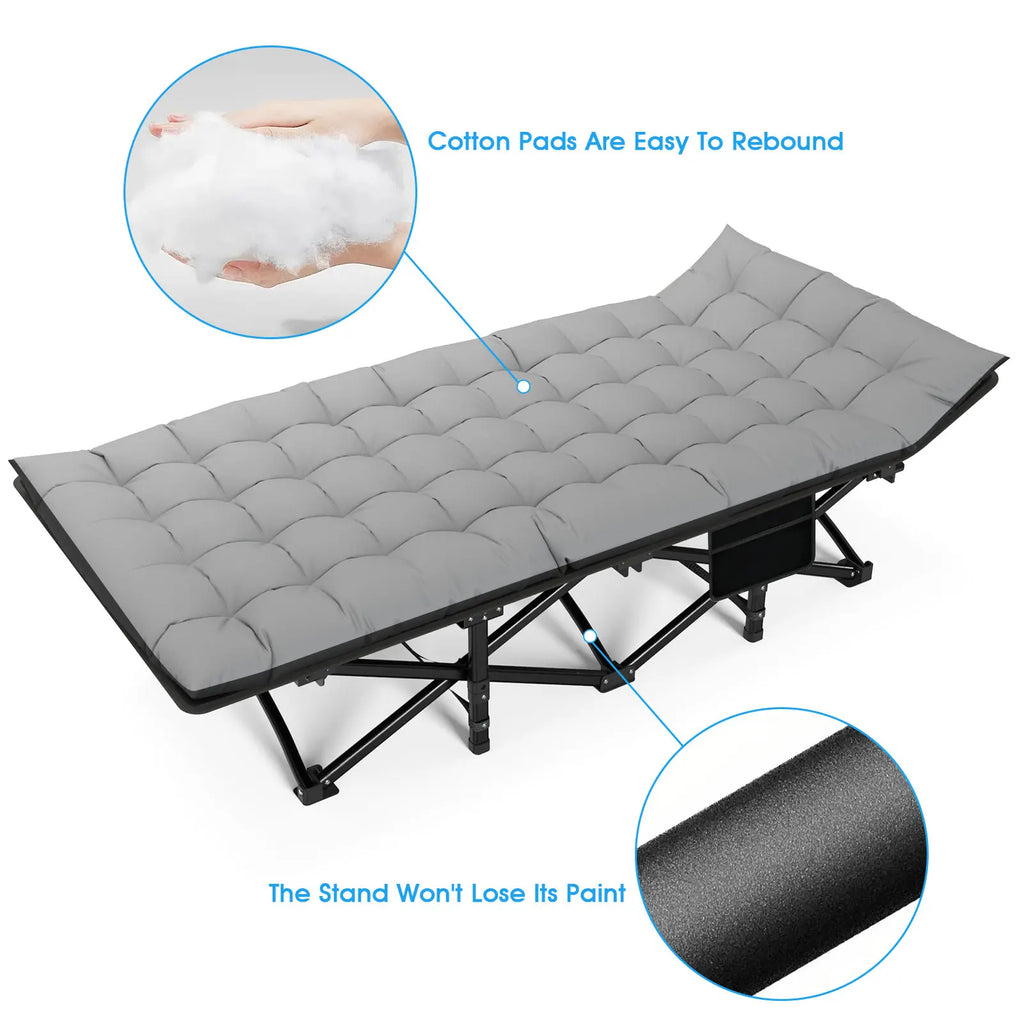 Folding Camping Cot – Heavy Duty 200KG Capacity, Portable Outdoor Bed for Adults, Beach, RV & Home