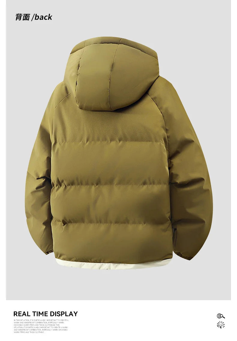 Men's Cotton-Padded Hooded Winter Jacket