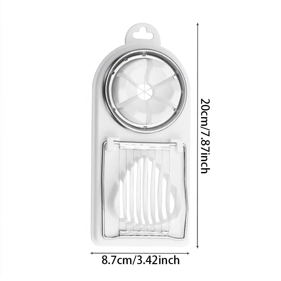 2-in-1 Egg Cutter & Slicer — Stainless Steel Wire Pull Kitchen Tool