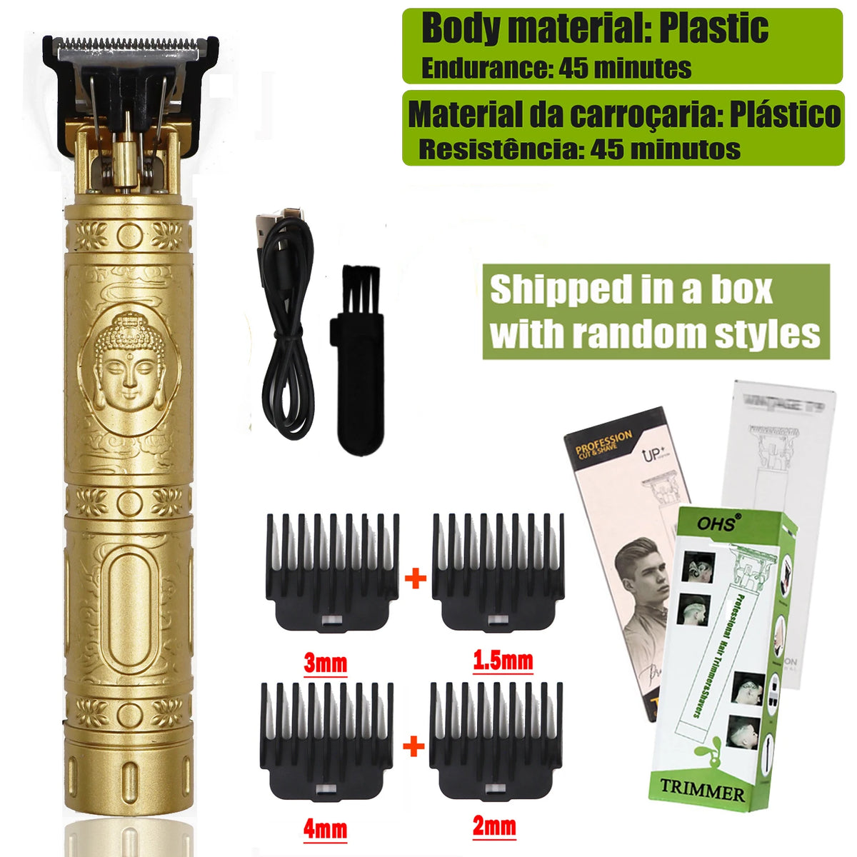 OHS Dragon Vintage T9 Professional Hair Clipper – Carving & Beard Trimmer, CE Certified