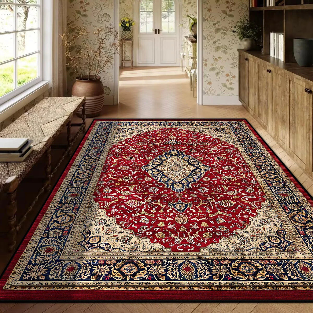 Persian Red Luxury Carpet – Non-Slip Large Area Rug for Living Room & Bedroom