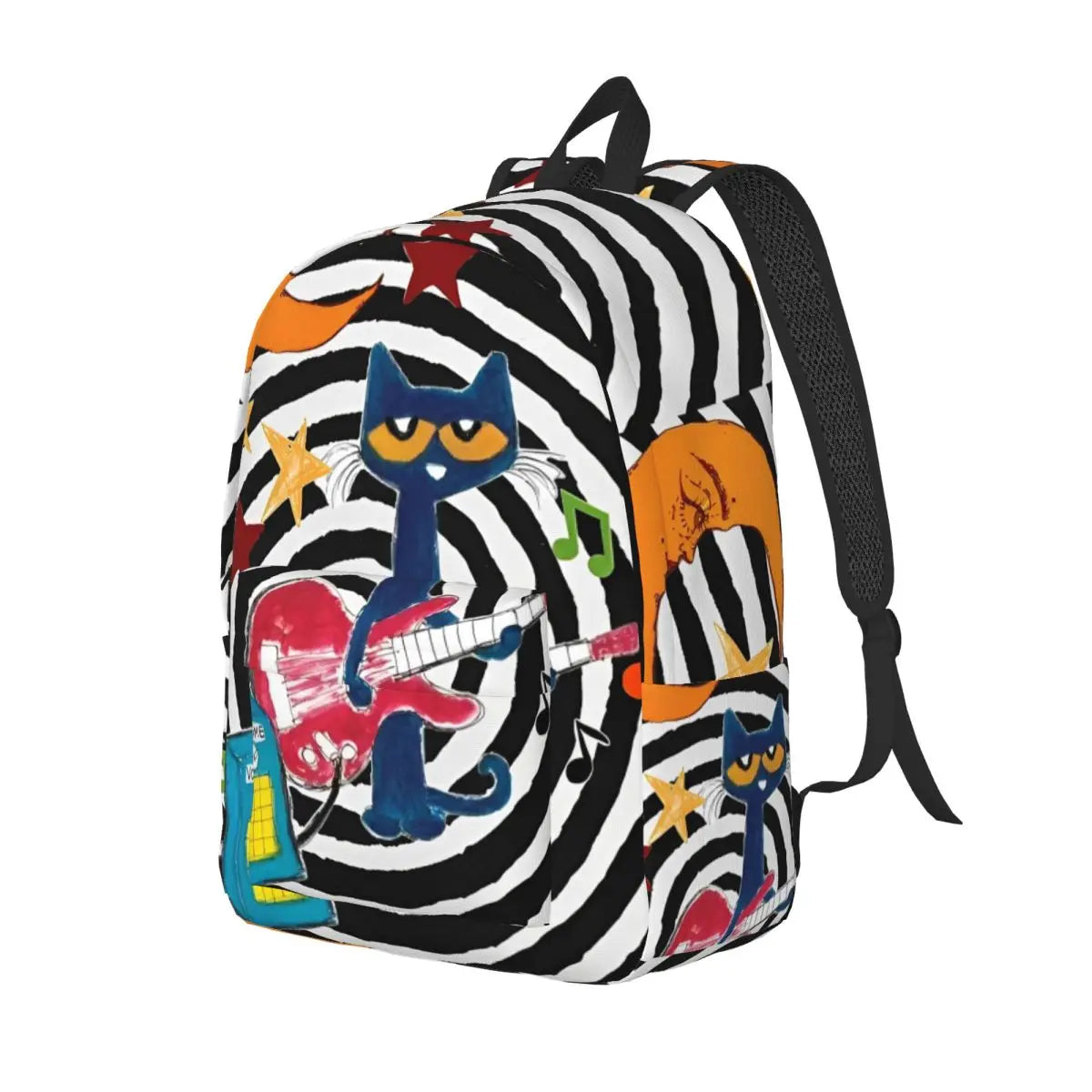 Pete the Cat Canvas Backpack – Cartoon Laptop Daypack for School & Travel