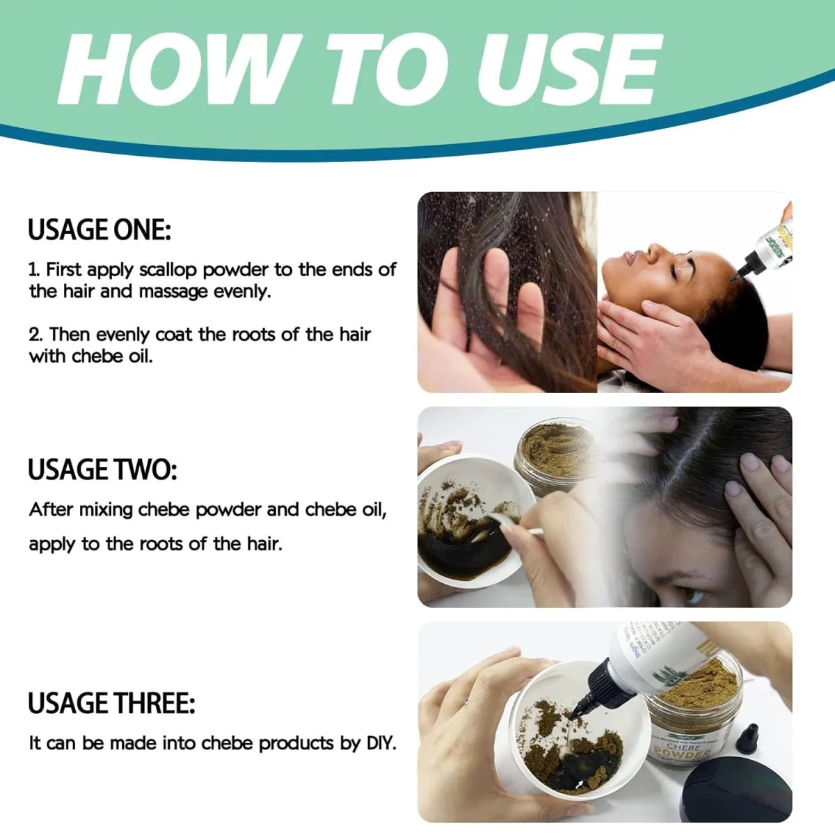 GOIPLE Chebe Hair Care Products Deep Nourish & Moisturize Conditioner Smoothing Anti-loss Breakage Hair Oil or Butter or Powder