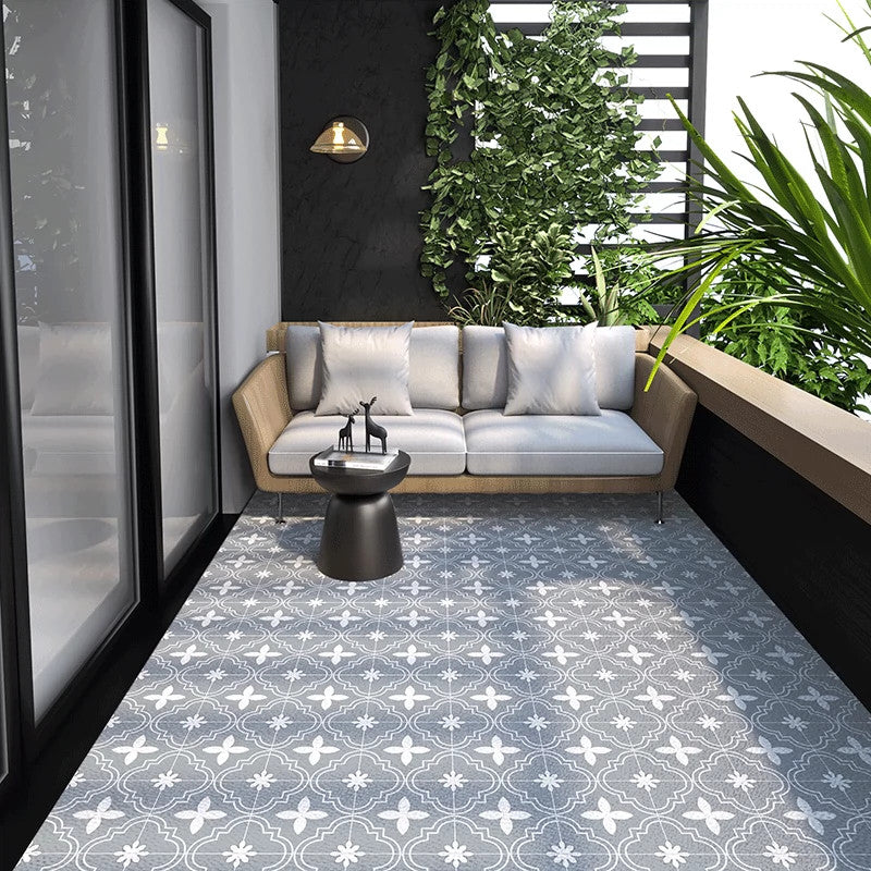 Outdoor Balcony Rug – Oil-Proof Non-Slip PVC Leather Carpet for Living Room & Kitchen