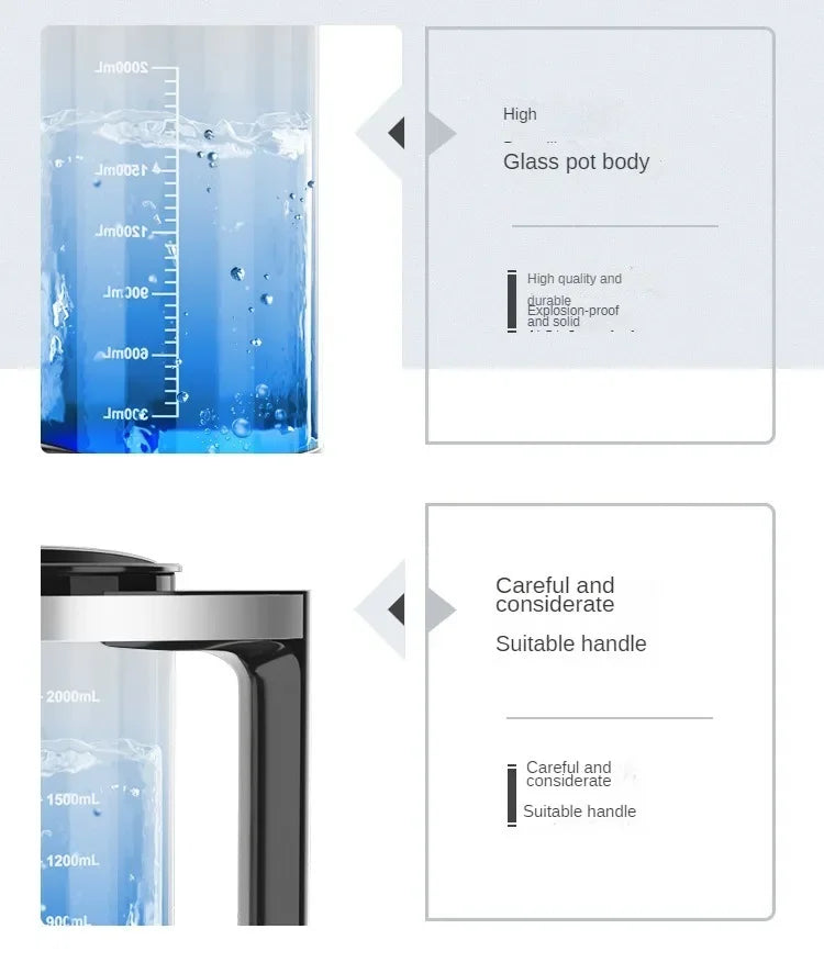 2L Hydrogen-Rich Water Kettle — Electric Ionizer Machine with Titanium Filter, 100–240V