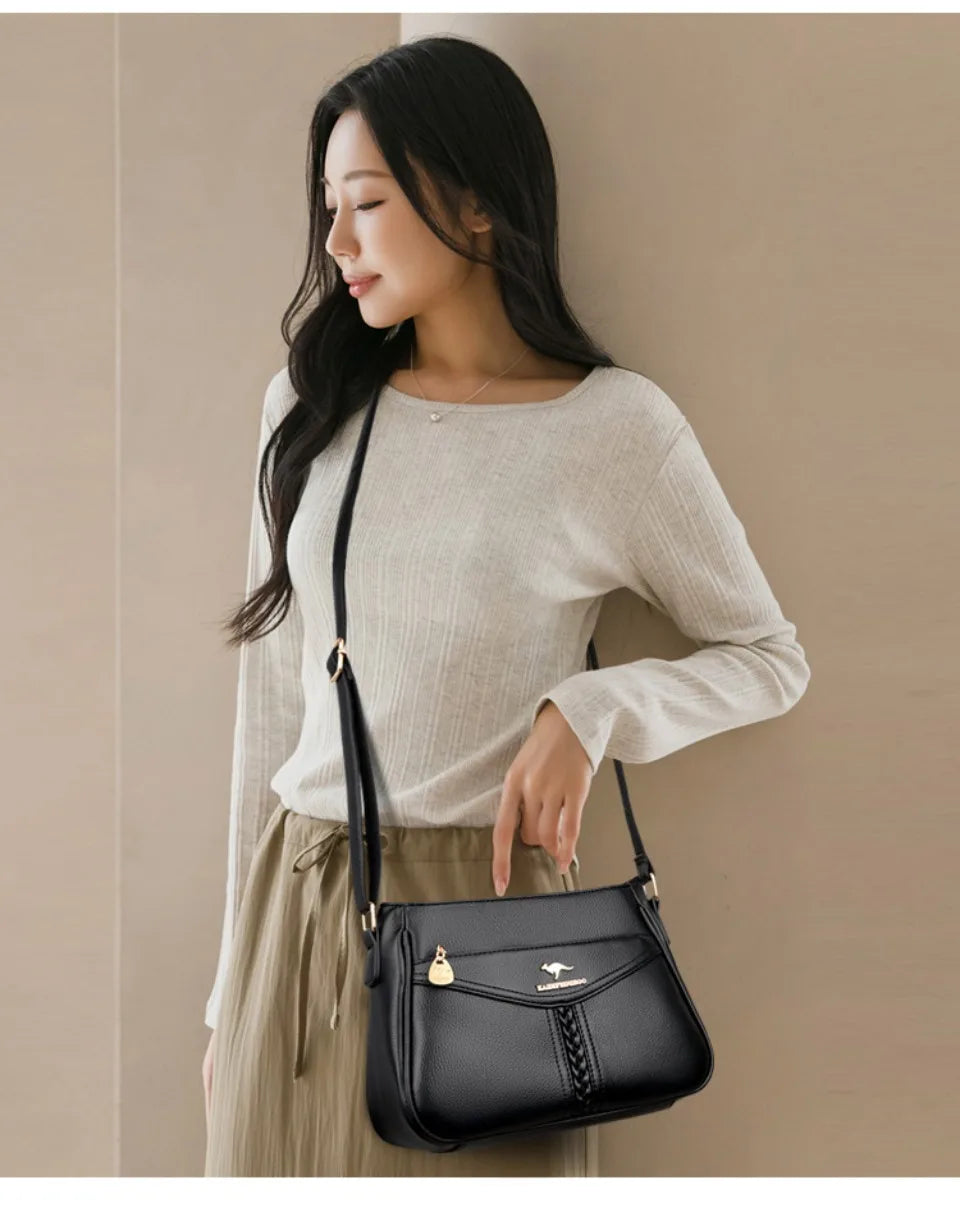 VANDERWAH Luxury PU Flap Shoulder Bag – Letter & Sequin Designer Crossbody Handbag for Women