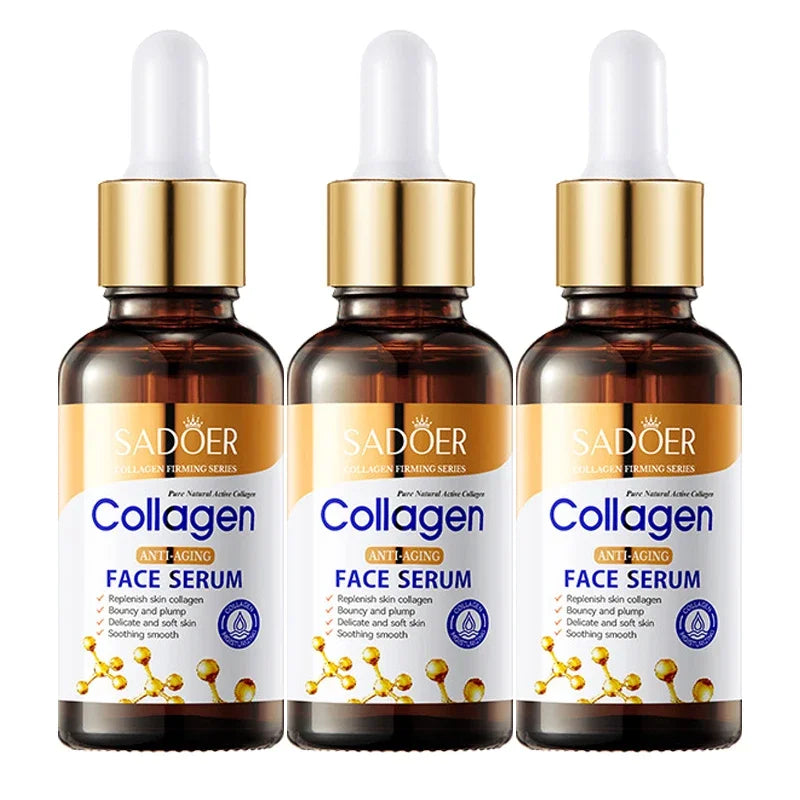 3-Piece Collagen Face Serum Skincare Set — Firming Moisturizing Nourishing Facial Essence