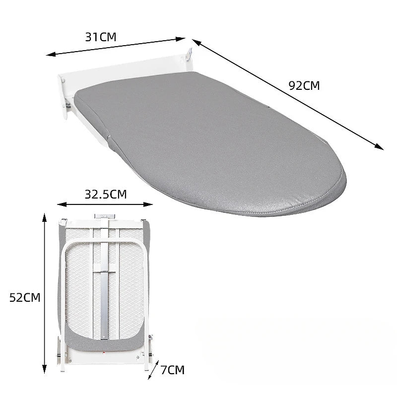 Wall-Mounted Foldable Ironing Board — Space-Saving Metal Press Board
