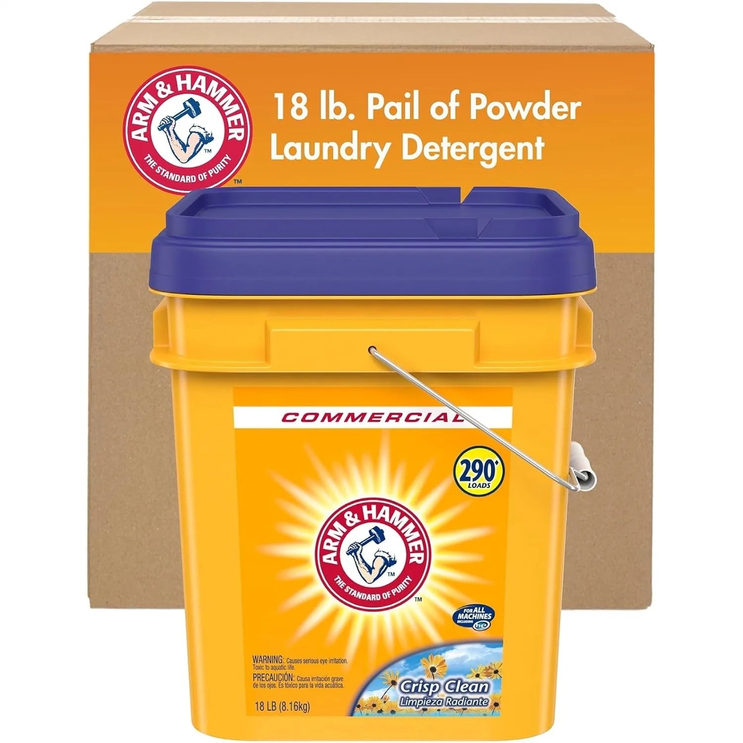 Bulk Clean That Lasts — Powder Laundry Detergent with Baking Soda | 18lb Pail, 290 Loads, Concentrated Formula