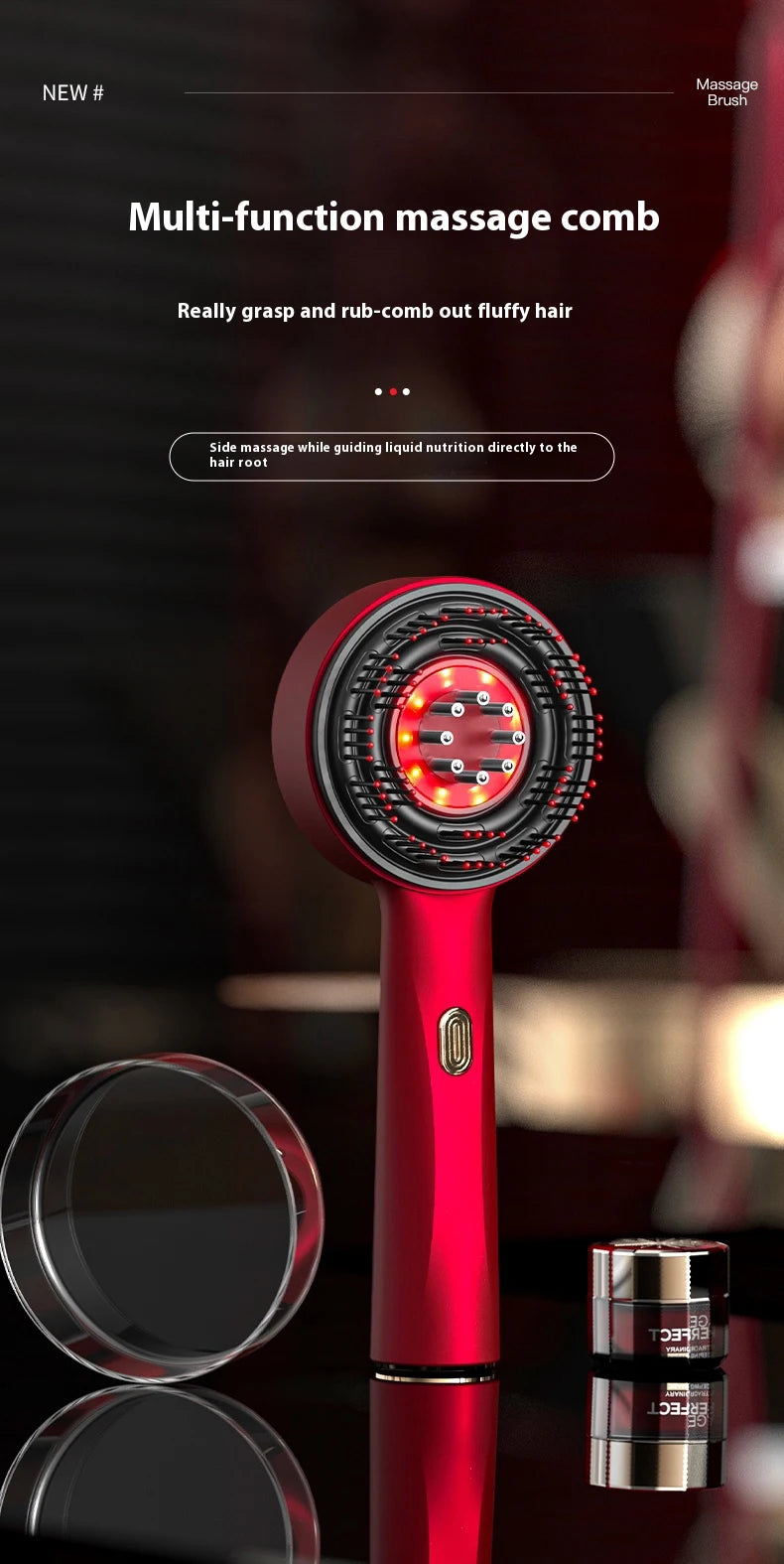 Red Light Therapy Scalp Massage Comb — Anti-Hair Loss LED Hair Growth Device