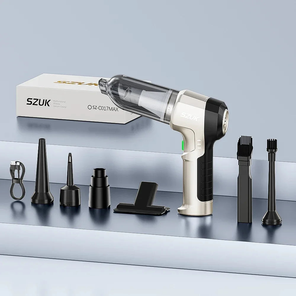 SZUK Cordless Car Vacuum Cleaner – Strong Suction Wireless Handheld Cleaning Machine