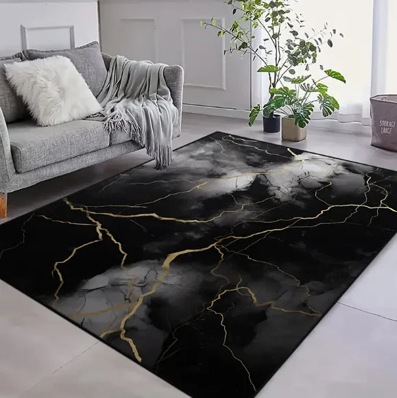 Modern Printed Floor Mat – Soft Lines Design, Living Room, Bedroom, Kitchen, Terrace & Office