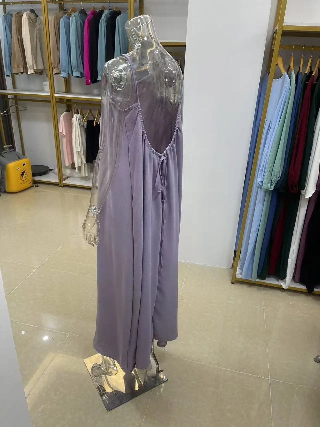 Women's Strapless Backless Loose Maxi Dress – Comfortable Sleepwear & Casual Home Dress