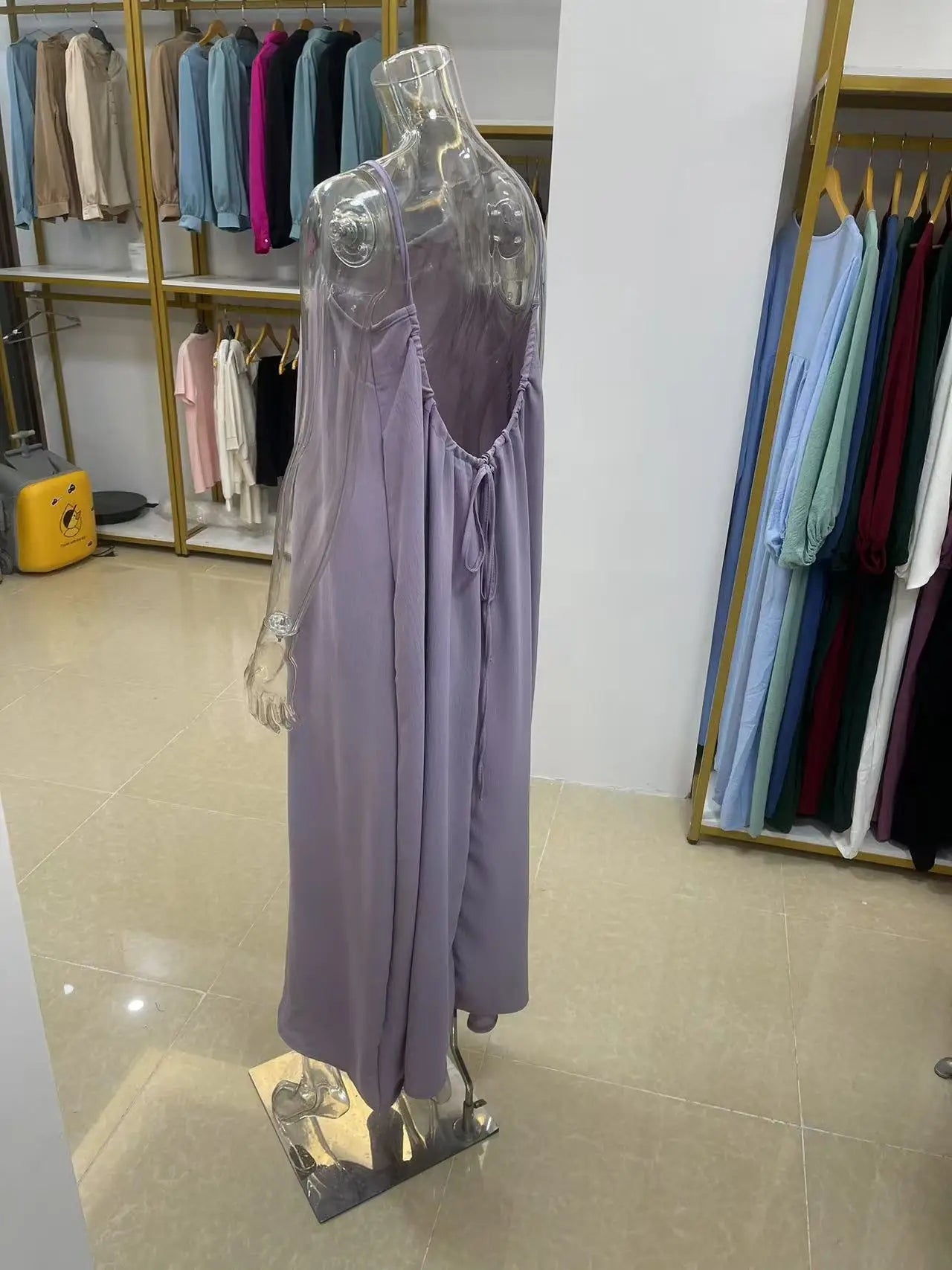 Women's Strapless Backless Loose Maxi Dress – Comfortable Sleepwear & Casual Home Dress