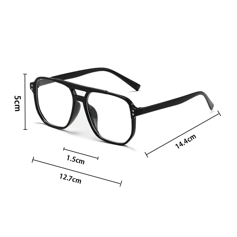 Vintage Unisex Square Sunglasses — UV400 Black Lens Fashion Shades for Men & Women