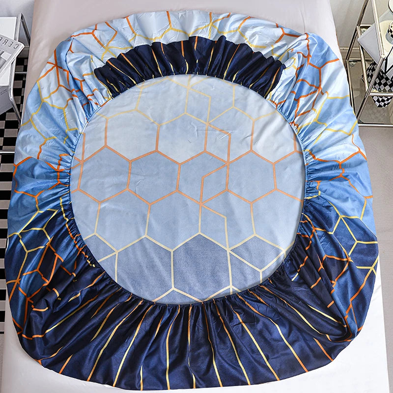 Printed Fitted Bedsheet – Super Soft Mattress Protector, Queen & King, No Pillowcase