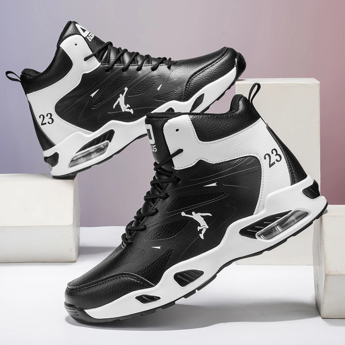 Men's High-Top Air Cushion Basketball Shoes – Non-Slip Breathable Sneakers