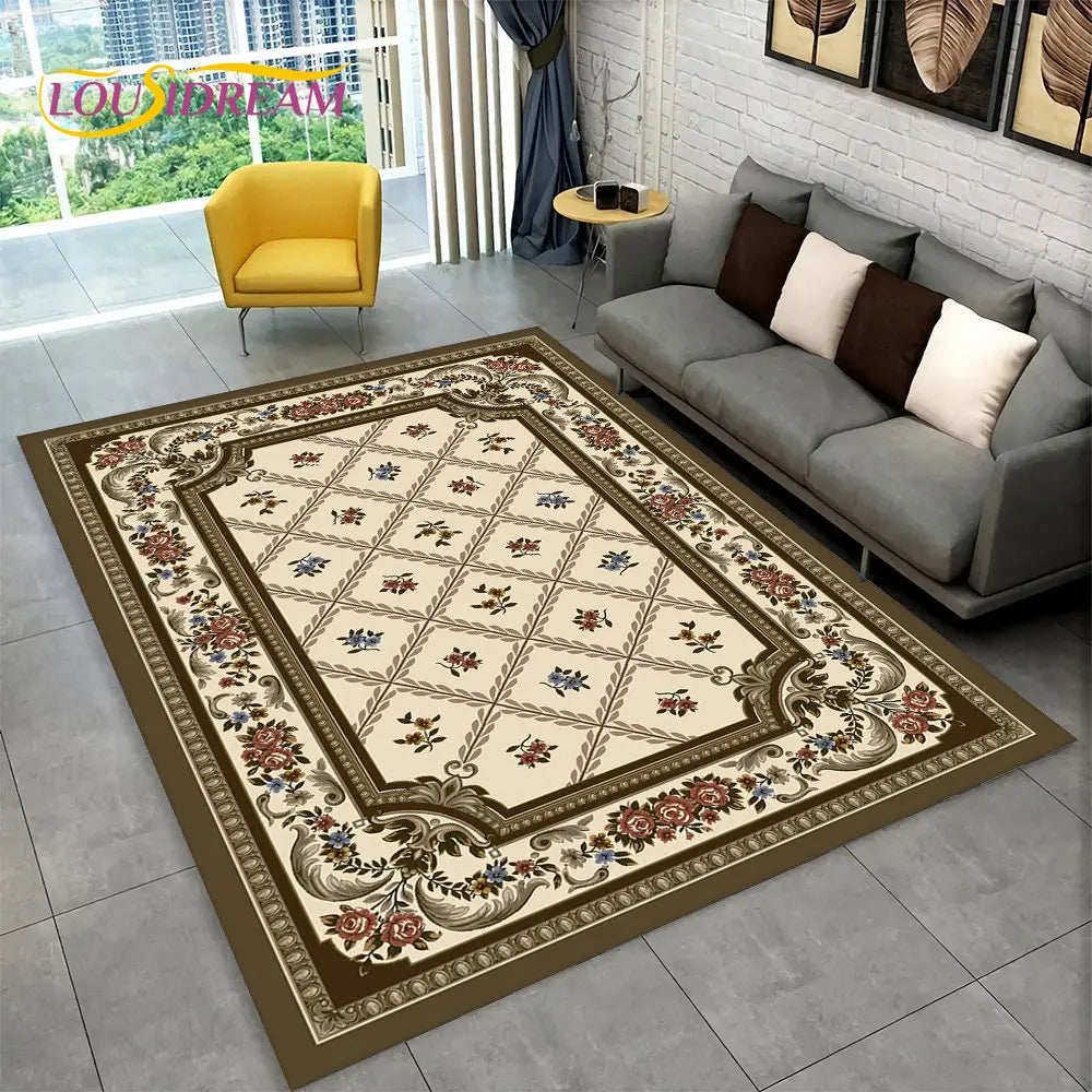 Turkey Persian Bohemian Area Rug Large,Carpet Rug for Living Room Bedroom Sofa Doormat Decoration,Kid Play Non-slip Floor Mat