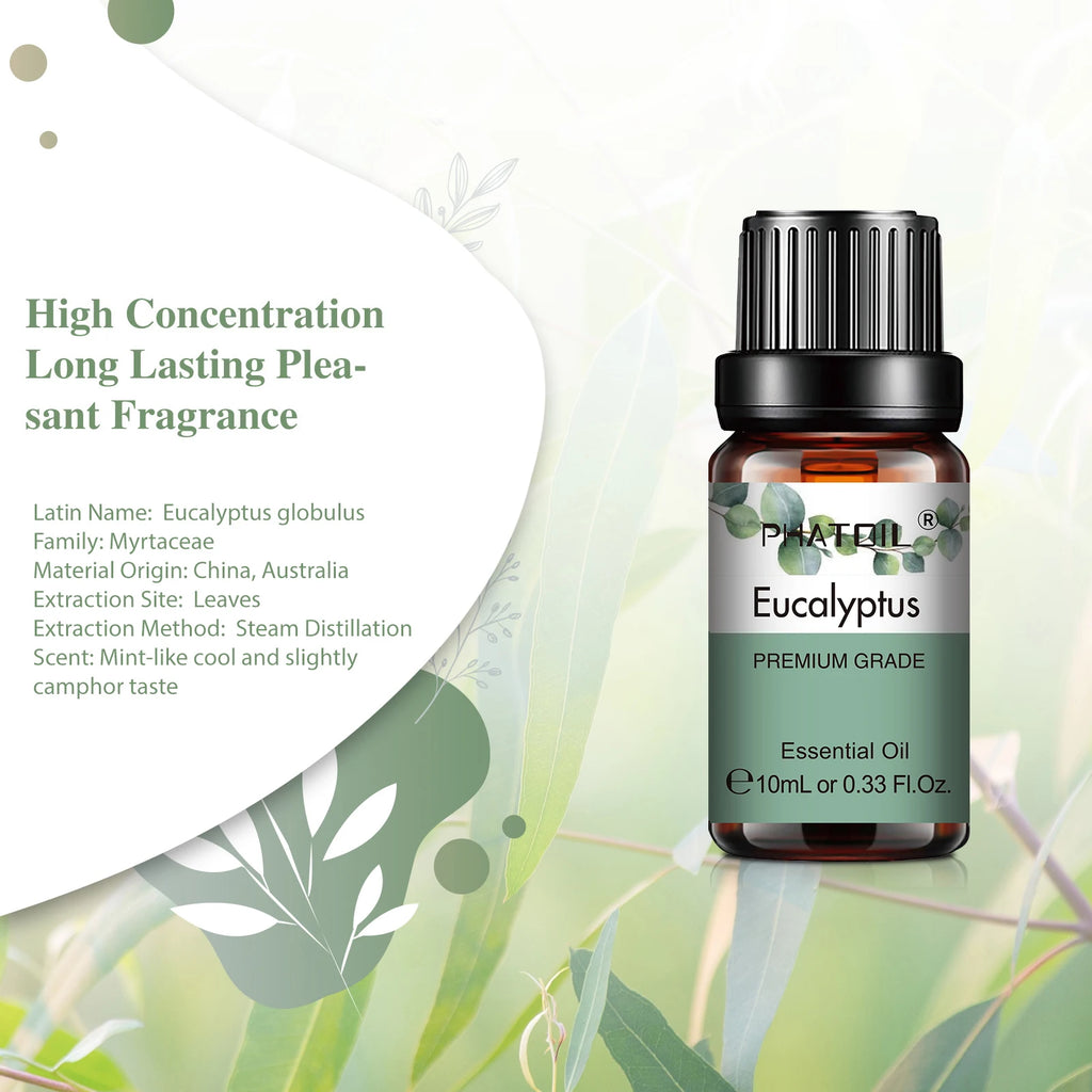 Pure Plant Essential Oil 10ml – Aromatherapy Oil for Diffusers, Humidifiers & DIY, 37 Scents