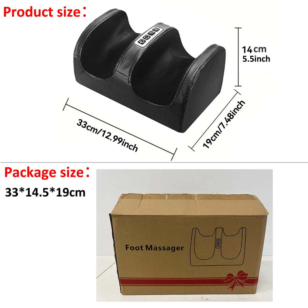 Electric Shiatsu Foot Massager — Heated Kneading Roller for Calf & Foot Pain Relief