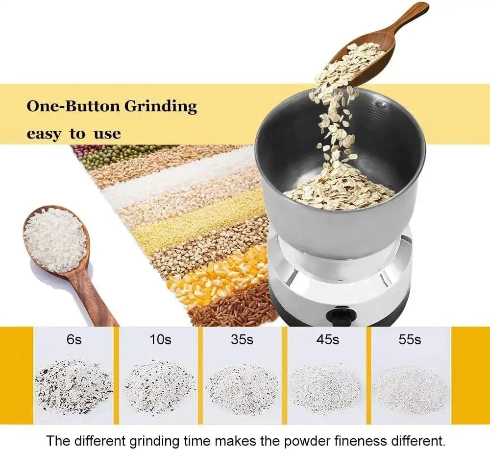 4-Blade Electric Coffee & Grain Grinder — Multifunctional Nut, Bean & Spice Blender