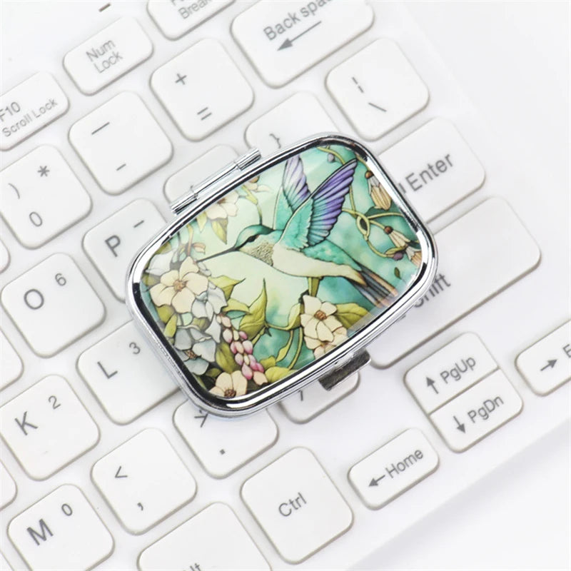 Colorful Metal Pill & Jewelry Organizer Box
