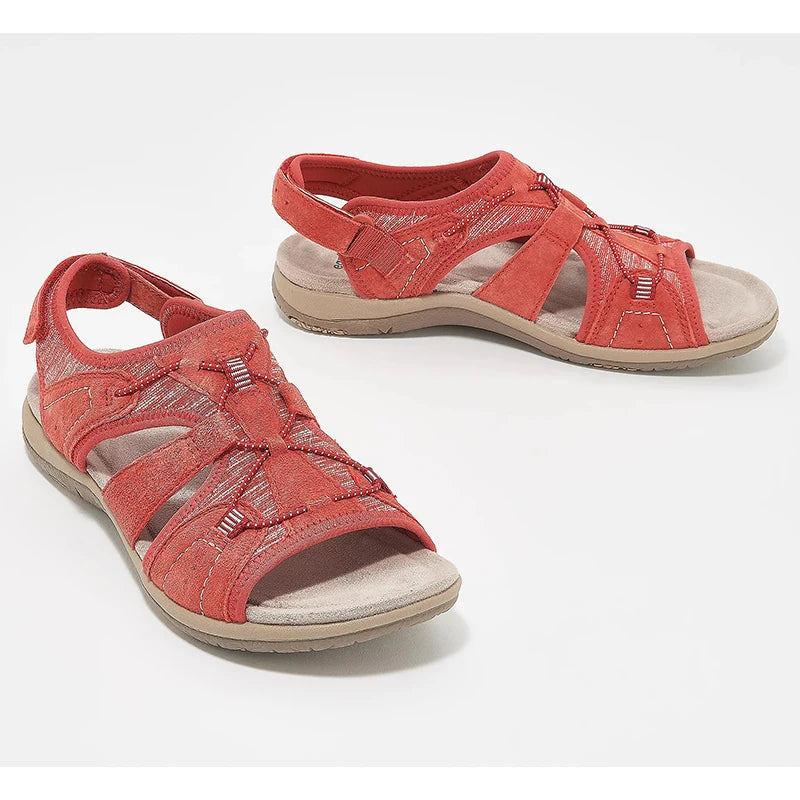 Women's Hollow-Out Adjustable Flat Sandals – Casual Beach Streetwear