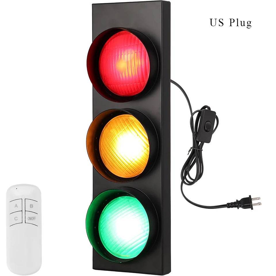 Traffic Light Wall Lamp – LED & Remote Control