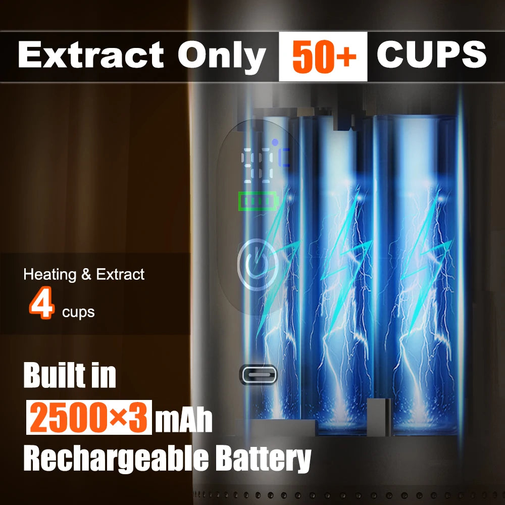 DENOKIN Portable Espresso Coffee Maker – 3-in-1 Capsule Machine with Digital Display for Car, Home & Camping