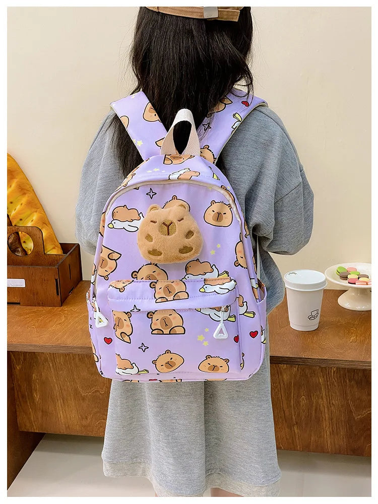 Capybara Backpack – Kids Nylon School Bag