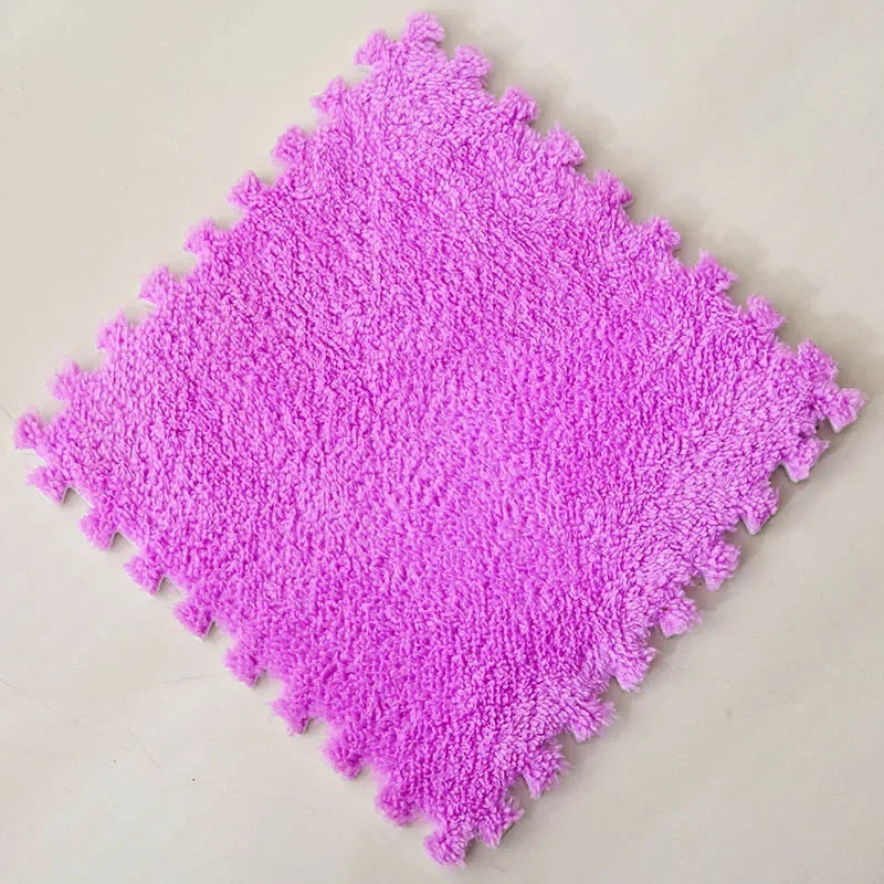 Soft Plush Kids Play Mat – Interlocking Foam Puzzle Carpet Tiles for Children, 10 or 20 Pcs