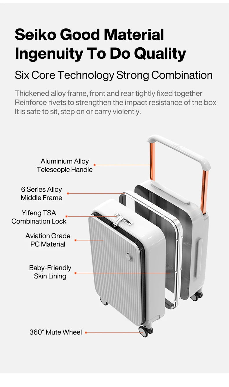 Mixi Front-Pocket Laptop Suitcase – PC Aluminum Frame